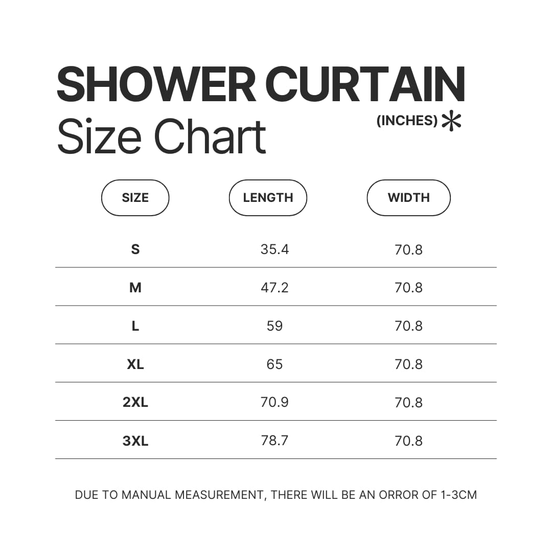 Shower Curtain Size Chart - Anime Shower Curtains