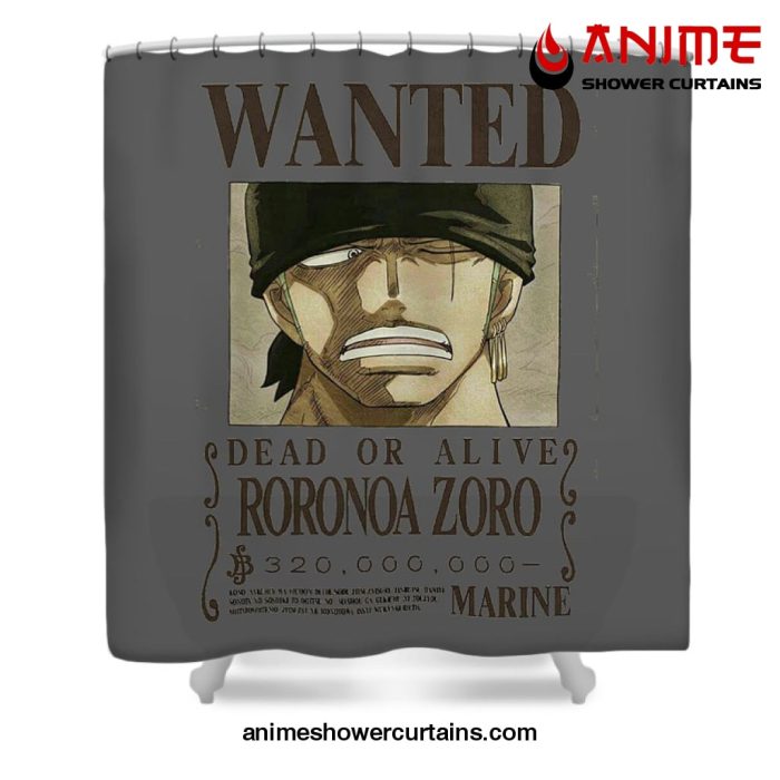 Bounty Zoro Wanted One Piece Shower Curtain - Anime Shower Curtains