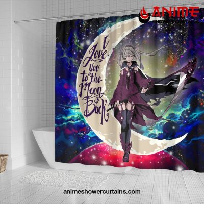 Anime Girl Love You To The Moon Galaxy Shower Curtain