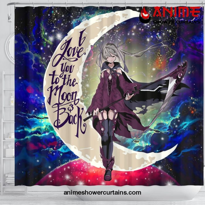 Anime Girl Love You To The Moon Galaxy Shower Curtain