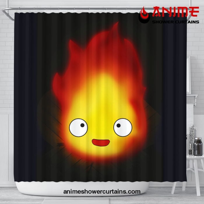 Calcifer Shower Curtain Shower Curtain Bathroom Decor Official Shower Curtain Merch