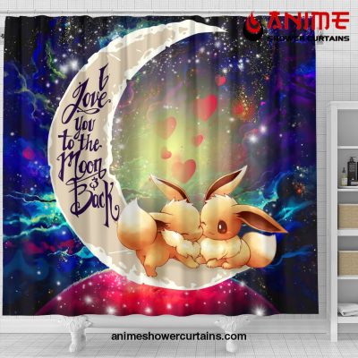 Cute Eevee Pokemon Galaxy Shower Curtain