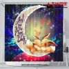 Cute Eevee Pokemon Couple Love You To The Moon Galaxy Shower Curtain Shower Curtain Bathroom Decor Official Shower Curtain Merch