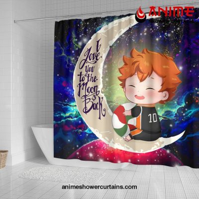 Cute Hinata Haikyuu Love You To The Moon Galaxy Shower Curtain