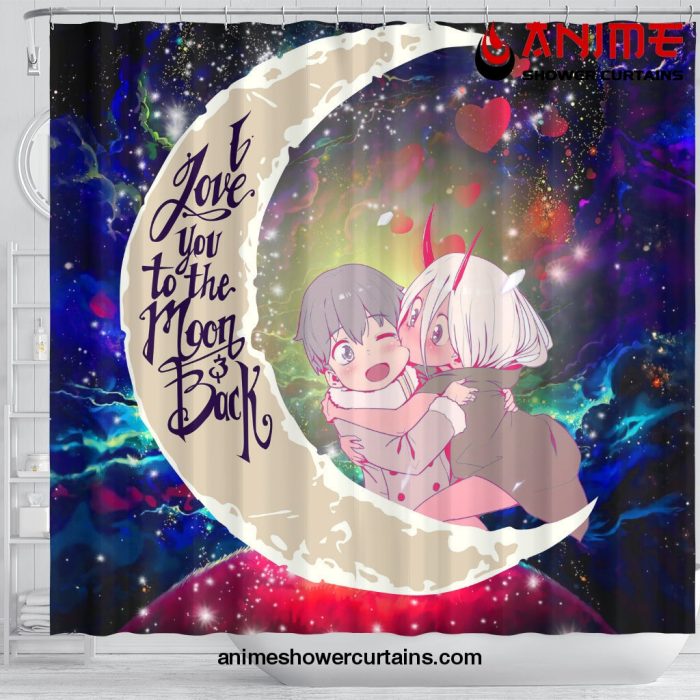Darling In The Franxx Hiro And Zero Two Love You To Moon Galaxy Shower Curtain