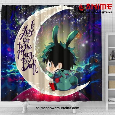 Deku My Hero Academia Anime Love You To The Moon Galaxy Shower Curtain