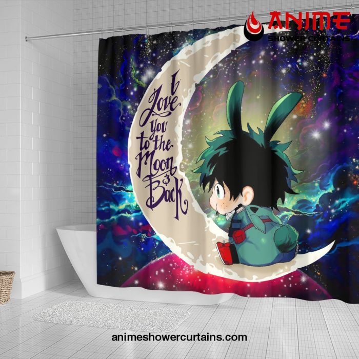 Deku My Hero Academia Anime Love You To The Moon Galaxy Shower Curtain