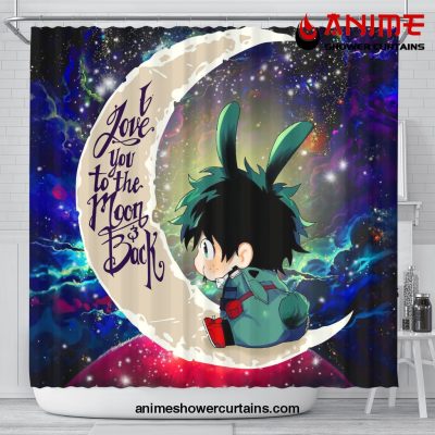 Deku My Hero Academia Anime Love You To The Moon Galaxy Shower Curtain Shower Curtain Bathroom Decor Official Shower Curtain Merch