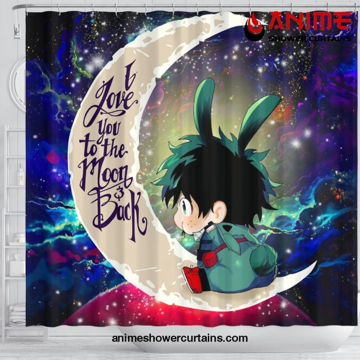 Deku My Hero Academia Anime Love You To The Moon Galaxy Shower Curtain