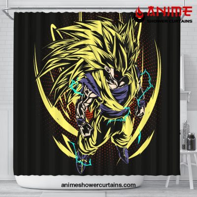 Goku SSJ Dragon Ball Shower Curtain Shower Curtain Bathroom Decor Official Shower Curtain Merch