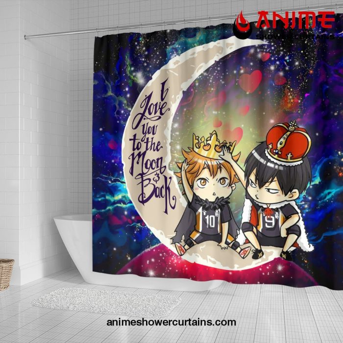 Hinata And Tobio Haikyuu Love You To The Moon Galaxy Shower Curtain