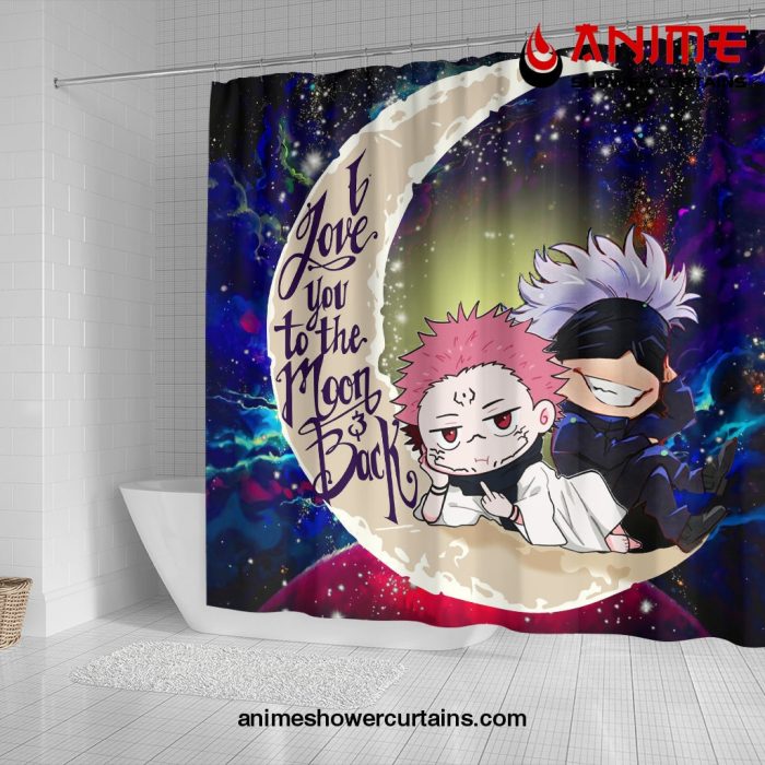 Jujutsu Kaisen Gojo Sakuna Chibi Anime Love You To The Moon Galaxy Shower Curtain