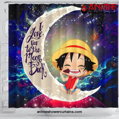 Luffy One Piece Love You To The Moon Galaxy Shower Curtain