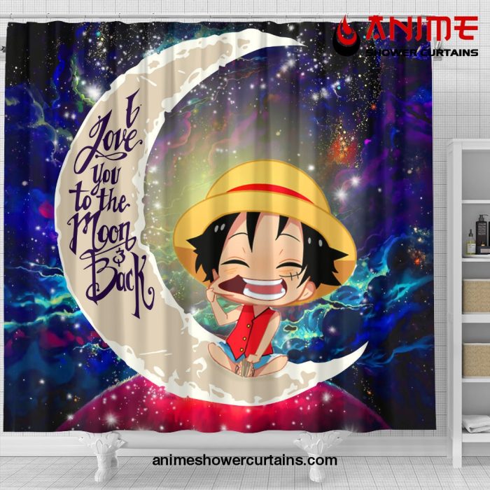 Luffy One Piece Love You To The Moon Galaxy Shower Curtain