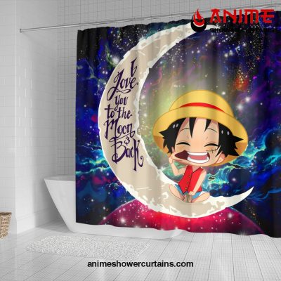 Luffy One Piece Love You To The Moon Galaxy Shower Curtain