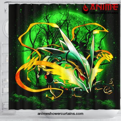 Mega X Rayquaza Pokemon Moonlight Shower Curtain