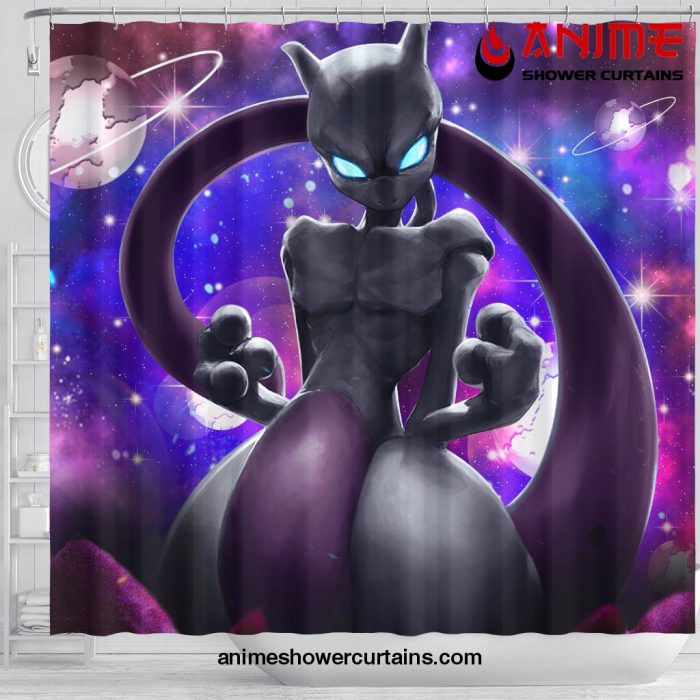 Mewtwo Galaxy Pokemon Shower Curtain