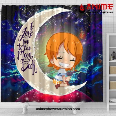 Nami One Piece Love You To The Moon Galaxy Shower Curtain