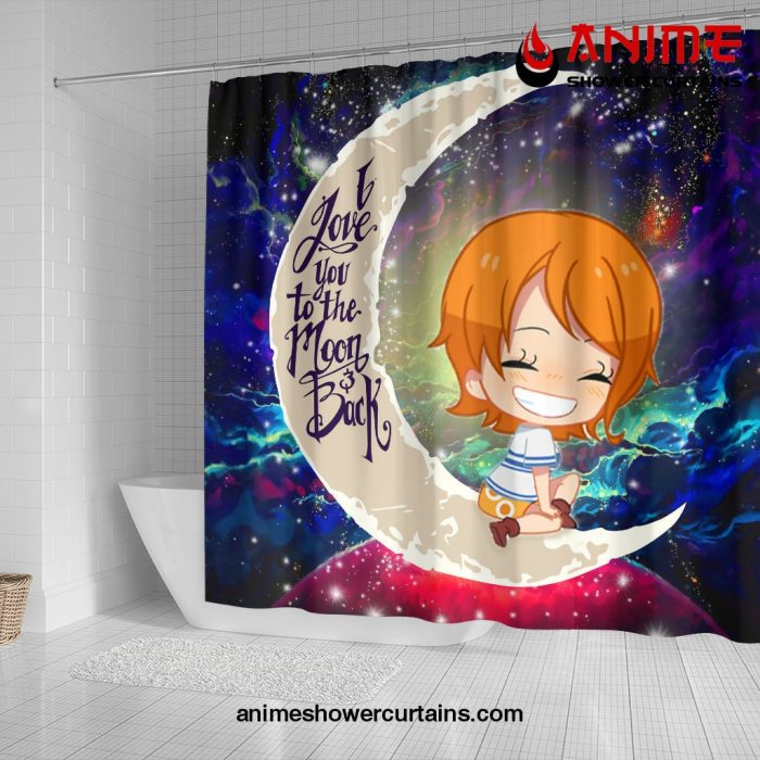 Nami One Piece Love You To The Moon Galaxy Shower Curtain