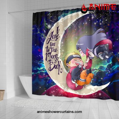 Naruto Couple Love You To The Moon Galaxy Shower Curtain