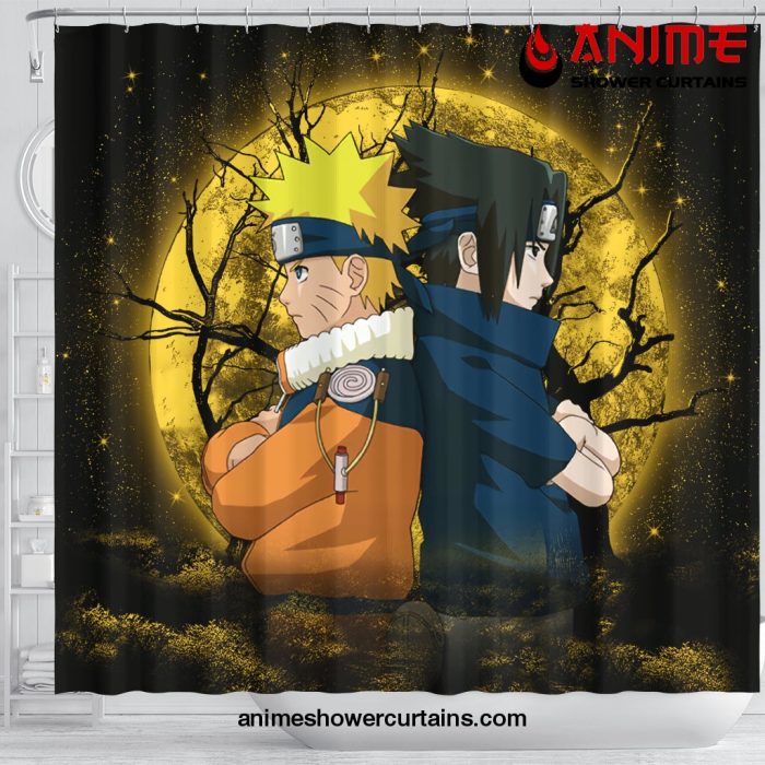 Naruto Sasuke Anime Moonlight Shower Curtain