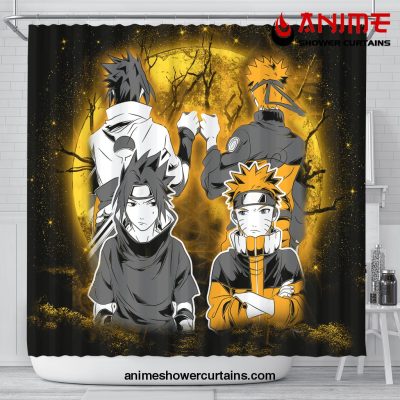 Naruto Sasuke Friends Anime Moonlight Shower Curtain Shower Curtain Bathroom Decor Official Shower Curtain Merch