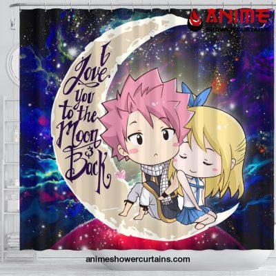 Natsu Fairy Tail Anime Love You To The Moon Galaxy Shower Curtain