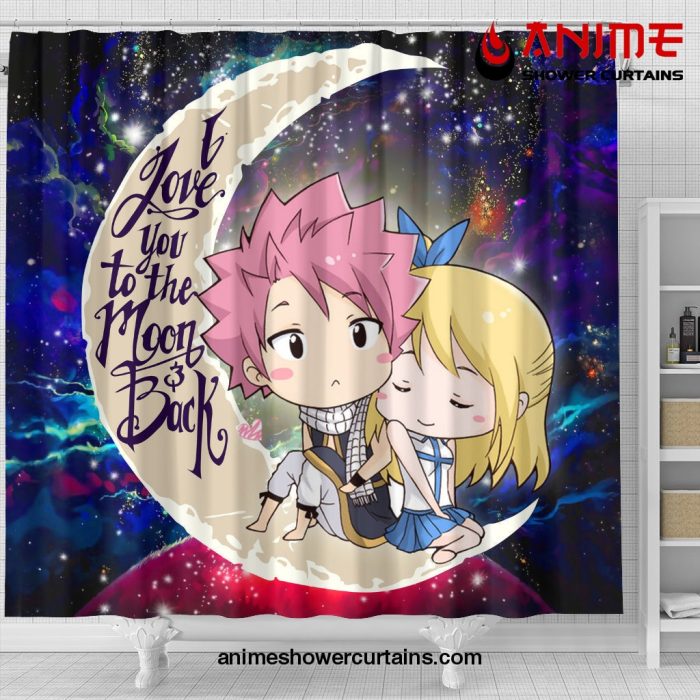 Natsu Fairy Tail Anime Love You To The Moon Galaxy Shower Curtain