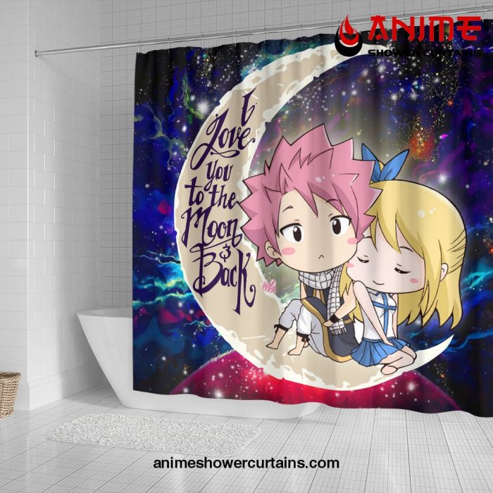 Natsu Fairy Tail Anime Love You To The Moon Galaxy Shower Curtain