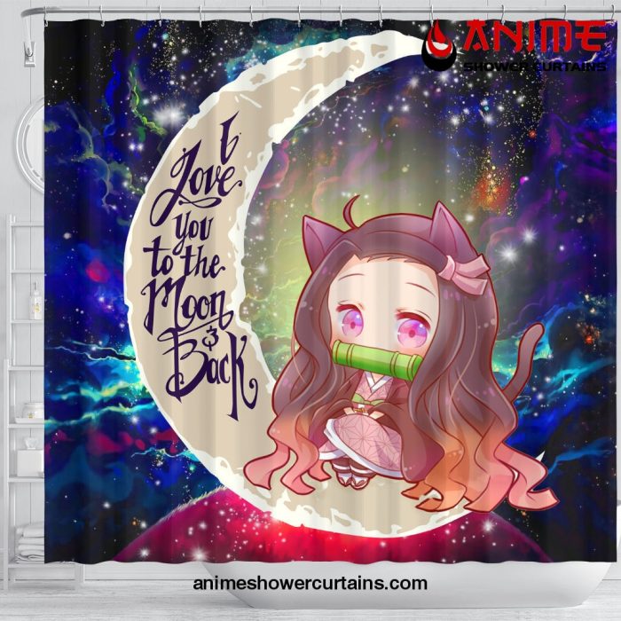 Nezuko Demon Slayer Love You To The Moon Galaxy Shower Curtain