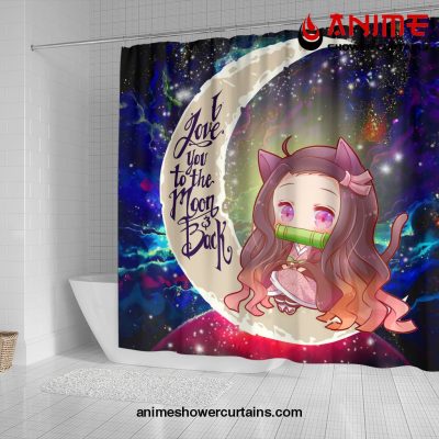 Nezuko Demon Slayer Love You To The Moon Galaxy Shower Curtain