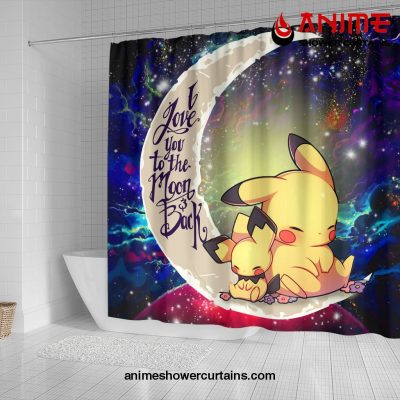 Pikachu Pokemon Sleep Love You To The Moon Galaxy Shower Curtain