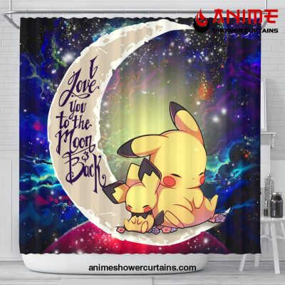 Pikachu Pokemon Sleep Love You To The Moon Galaxy Shower Curtain Shower Curtain Bathroom Decor Official Shower Curtain Merch