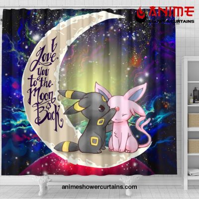 Pokemon Couple Espeon Umbreon Love You To The Moon Galaxy Shower Curtain