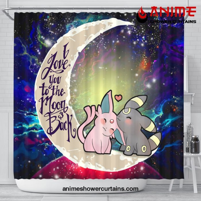 Pokemon Espeon Umbreon Love You To The Moon Galaxy Shower Curtain Shower Curtain Bathroom Decor Official Shower Curtain Merch