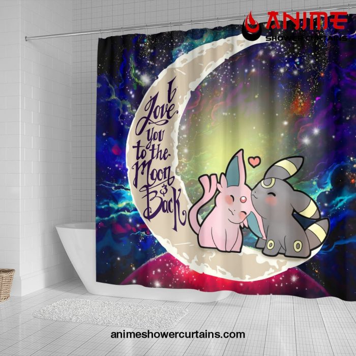 Pokemon Espeon Umbreon Love You To The Moon Galaxy Shower Curtain