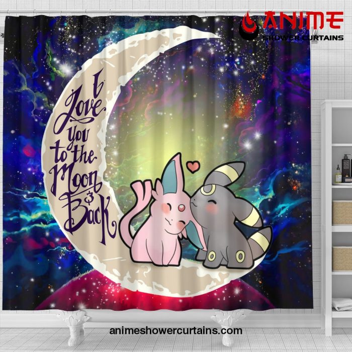 Pokemon Espeon Umbreon Love You To The Moon Galaxy Shower Curtain