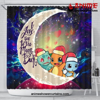 Pokemon Friends Gen 1 Love You To The Moon Galaxy Shower Curtain Shower Curtain Bathroom Decor Official Shower Curtain Merch