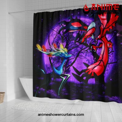 Pokemon X Y Yveltal And Xerneas Moonlight Shower Curtain
