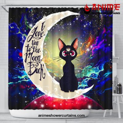 Sailor Moon Cat Love You To The Moon Galaxy Shower Curtain Shower Curtain Bathroom Decor Official Shower Curtain Merch