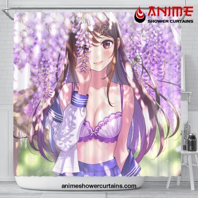 Sexy Anime Girl Under Tree Shower Curtain Shower Curtain Bathroom Decor Official Shower Curtain Merch
