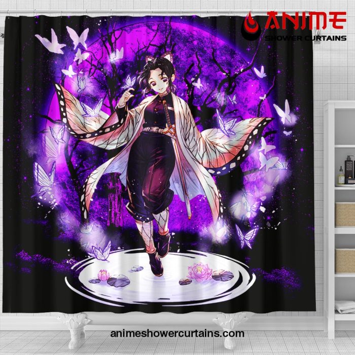 Shinobu Demon Slayer Anime Moonlight Shower Curtain