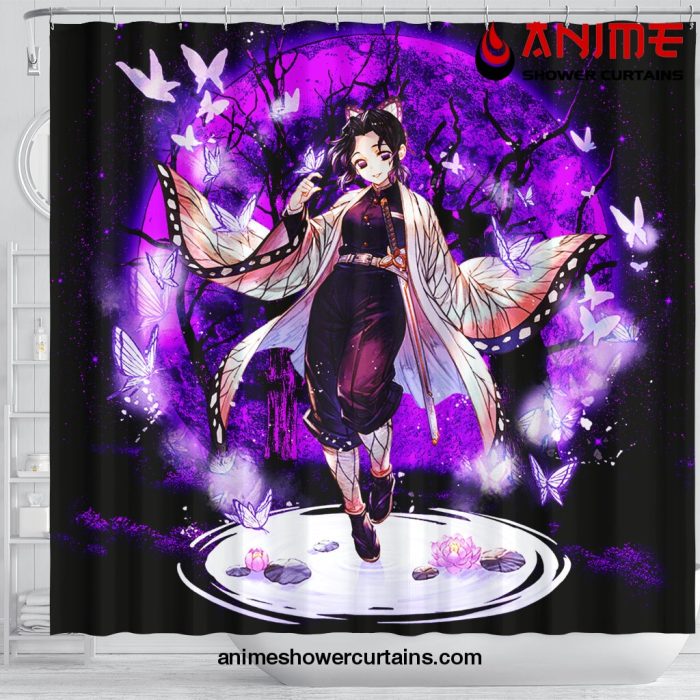 Shinobu Demon Slayer Anime Moonlight Shower Curtain