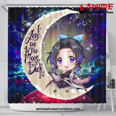 Shinobu Demon Slayer Love You To The Moon Galaxy Shower Curtain Shower Curtain Bathroom Decor Official Shower Curtain Merch