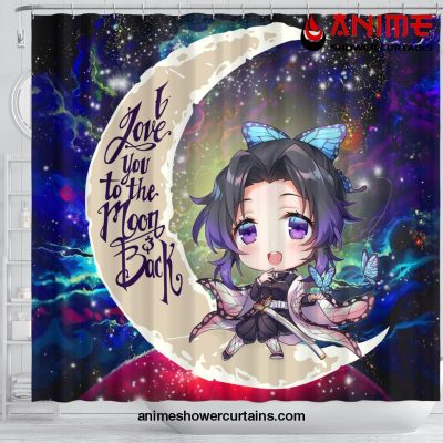 Shinobu Demon Slayer Love You To The Moon Galaxy Shower Curtain