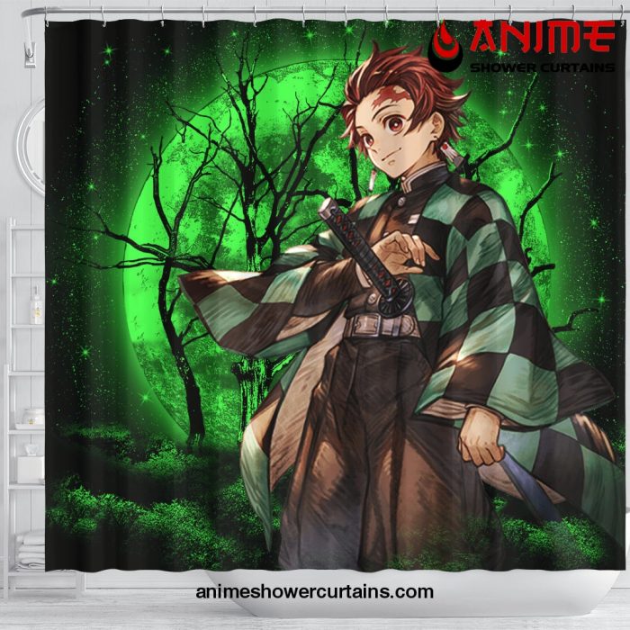 Tanjiro Anime Moonlight Shower Curtain