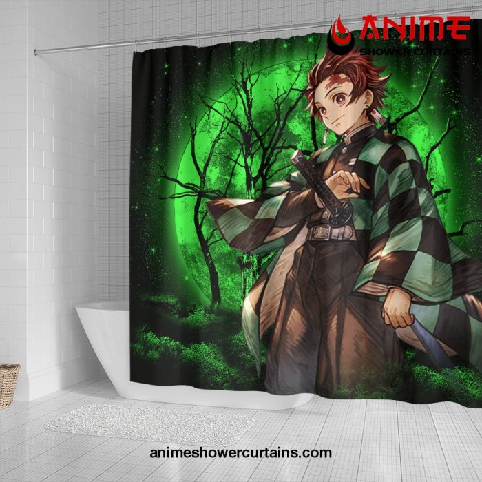 Tanjiro Anime Moonlight Shower Curtain