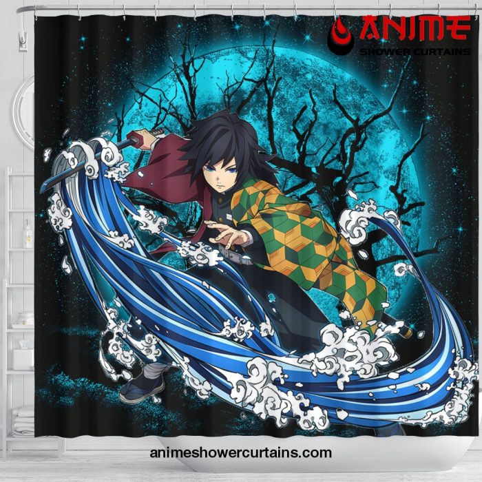 Tomioka Giyuu Anime Moonlight Shower Curtain