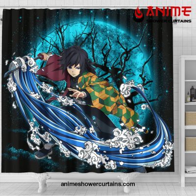 Tomioka Giyuu Anime Moonlight Shower Curtain