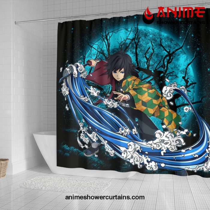 Tomioka Giyuu Anime Moonlight Shower Curtain